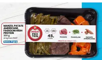 Eurospin Manzo, Patate Americane, Fagiolini High Protein 300 g offerta