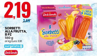 Eurospin Sorbetti Alla Frutta 8 pz 560 g offerta