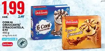 Eurospin Coni Al Croccante/Stracciatella 6 pz 450 g offerta