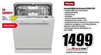 MediaWorld Miele Lavastoviglie da incasso G 5263 SCVI offerta