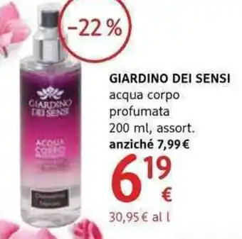 dm drogerie markt Giardino Dei Sensi acqua corpo profumata 200 ml offerta