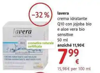 dm drogerie markt Lavera crema idratante Q10 con jojoba bio e aloe vera bio sensitive 50 ml offerta