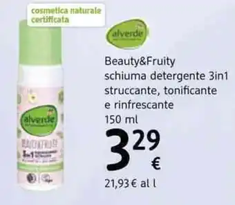 dm drogerie markt Alverde Beauty & Fruity schiuma detergente 3in1 struccante, tonificante e rinfrescante 150 ml offerta