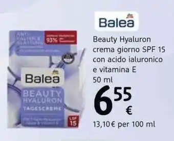 dm drogerie markt Balea Beauty Hyaluron crema giorno SPF 15 con acido ialuronico e vitamina e 50 ml offerta
