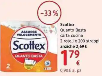 dm drogerie markt Scottex Quanto Basta carta cucina 2 rotoli x 200 strappi offerta