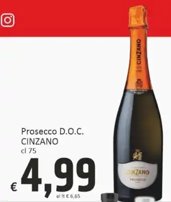 Paghi Poco Prosecco D.O.C. Cinzano cl 75 offerta
