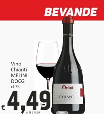 Paghi Poco Vino Chianti Melini Docg cl 75 offerta