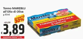 Paghi Poco Mareblu Tonno all'Olio di Oliva g 60x6 offerta