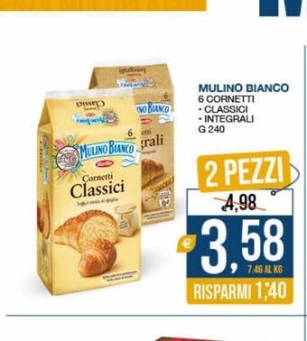 SeBón Supermercati Mulino bianco 6 cornetti classici integrali g 240 offerta