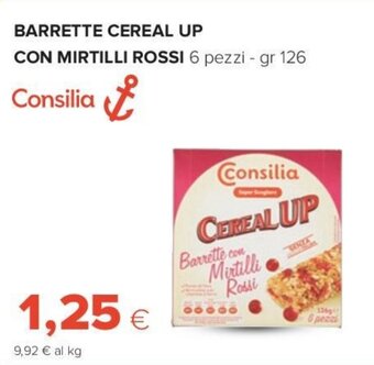 Tigre Consilia Barrette Cereal Up Con Mirtilli Rossi 6 pezzi gr 126 offerta