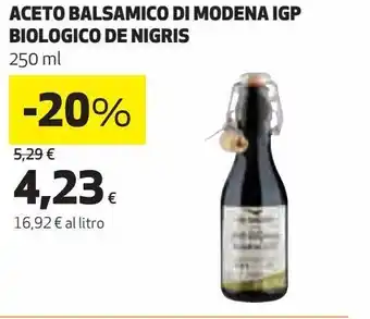 Coop Aceto balsamico di modena igp biologico de nigris offerta