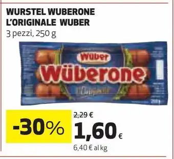 Coop Wurstel wuberone l'originale wüber offerta