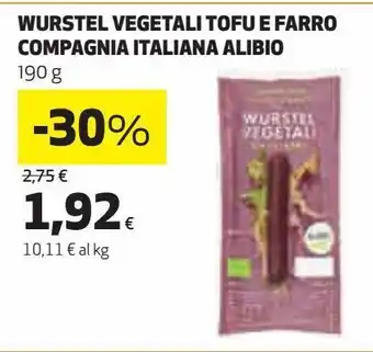 Coop Wurstel vegetali tofu e farro compagnia italiano alibio offerta