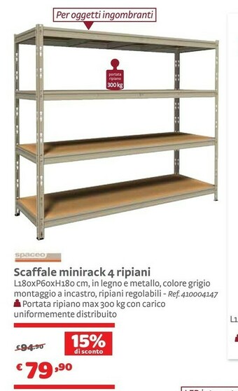 Bricocenter Spaceo Scaffale Minirack 4 Ripiani offerta