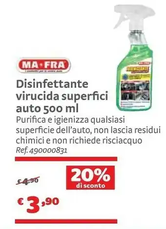 Ma Fra Disinfettante Virucida Superfici Auto 500 Ml