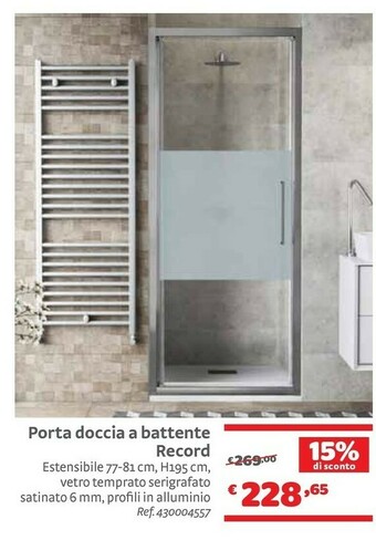Bricocenter Porta Doccia A Battente Record offerta