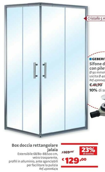 Bricocenter Box Doccia Rettangolare Jalaia offerta
