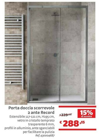 Bricocenter Porta Doccia Scorrevole 2 Ante Record offerta