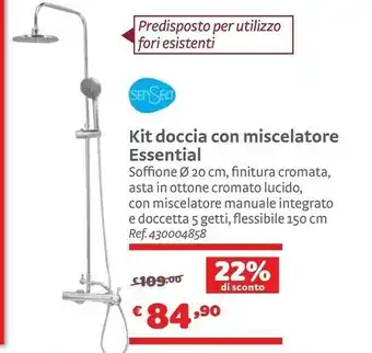Bricocenter Sensea Kit Doccia Con Miscelatore Essential offerta