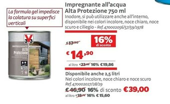 V33 Impregnante All'Acqua Alta Protezione 750ml