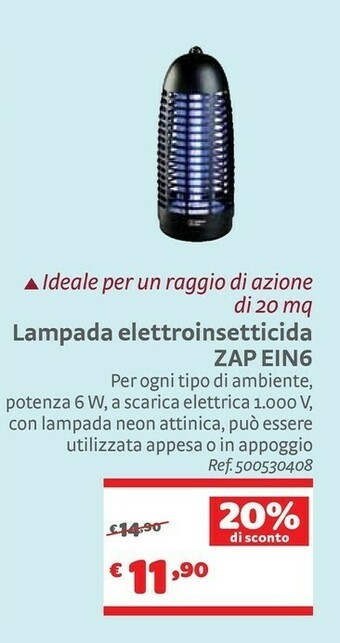Bricocenter Lampada Elettroinsetticida ZAP EIN6 offerta