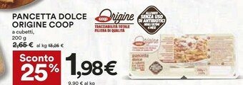 Coop Coop - Pancetta Dolce A Cubetti Origine 200 G(ml) offerta