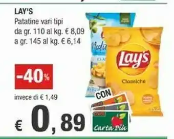 Crai Lay's Snack offerta