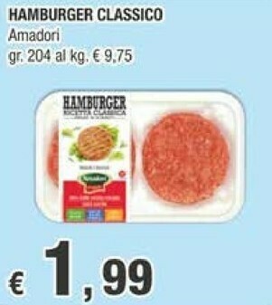 Crai Amadori Hamburger offerta