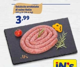 In'S Mercato Salsiccia Arrotolata di Suino Italia 500 g offerta