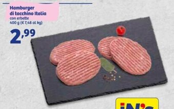 In'S Mercato Hamburger di Tacchino Italia Con Erbette 400 g offerta