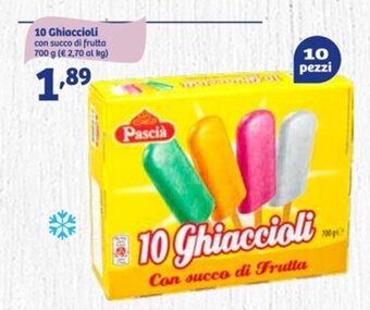 In'S Mercato Pascià 10 Ghiaccioli Con Succo di Frutta 700 g offerta