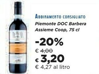 Coop Coop Piemonte Doc Barbera Assieme 75 Cl offerta