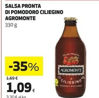 Coop Agromonte Salsa Pronta Di Pomodorino Ciliegino 330 G(ml) offerta