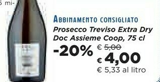 Coop Coop Prosecco Treviso Extra Dry Doc Assieme offerta