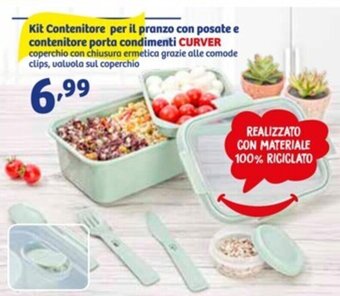 In'S Mercato Curver Kit Contenitore Per Il Pranzo Con Posate e Contenitore Porta Condimenti offerta