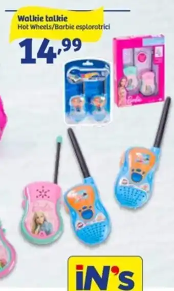 In'S Mercato Walkie Talkie Hot Wheels/Barbie Esploratrici offerta