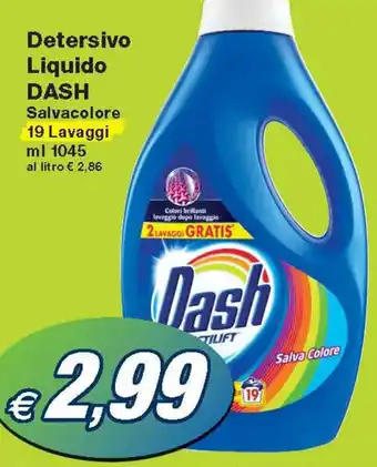 Prix Quality Dash Detersivo Liquido Salvacolore 19 Lavaggi ml 1045 offerta
