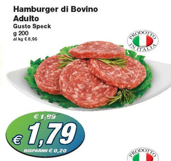 Prix Quality Hamburger di Bovino Adulto Gusto Speck g 200 offerta