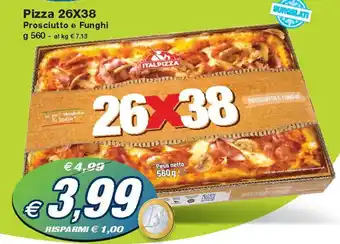 Prix Quality Italpizza Pizza 26x38 Prosciutto e Funghi g 560 offerta