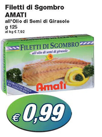 Prix Quality Amati Filetti di Sgombro All'Olio di Semi di Girasole g 125 offerta