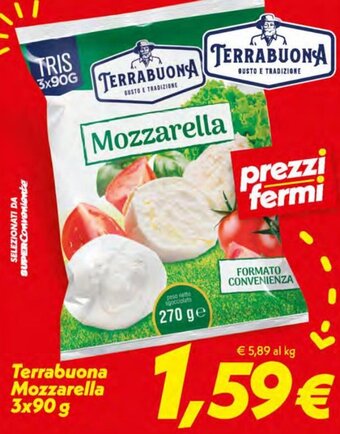 Iper Super Conveniente Terrabuona Mozzarella 3x90 g offerta