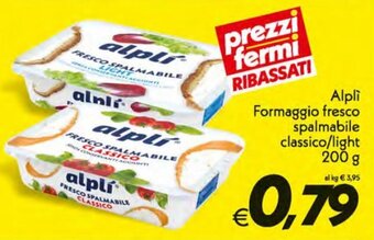 Iper Super Conveniente Alplì Formaggio Fresco Spalmabile Classico/Light 200 g offerta