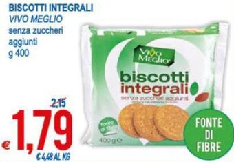 MD Discount Vivo Meglio Biscotti Integrali senza zuccheri aggiunti g 400 offerta