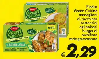 Findus Green Cuisine Medaglioni di Zucchine/Bastoncini Agli Spinaci Burger di Cavolfiore Varie Grammature