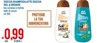 Sol & Bronze Doccia Shampoo/Latte Doccia blu curacao e menta latte di cocco ml 300