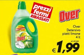 Iper Super Conveniente Over Detersivo Piatti Limone 4 lt offerta