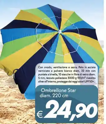 Iper Super Conveniente Ombrellone Star Diam. 220 cm offerta