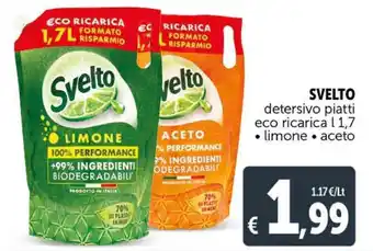 Deco Supermercati Svelto Detersivo Piatti Eco Ricarica 1.7 offerta