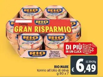 Deco Supermercati Rio Mare Tonno All'Olio di Oliva g 80 x 7 offerta