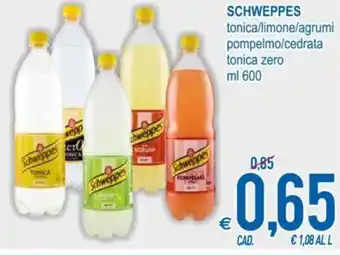 MD Discount Schweppes tonica/limone/agrumi pompelmo/cedrata tonica zero ml 600 offerta